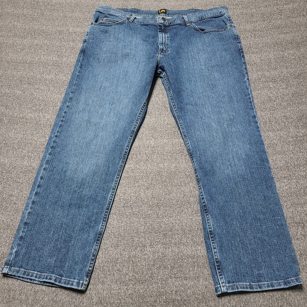 Lee Regular Fit Men's Blue Denim Jeans Size 42x30